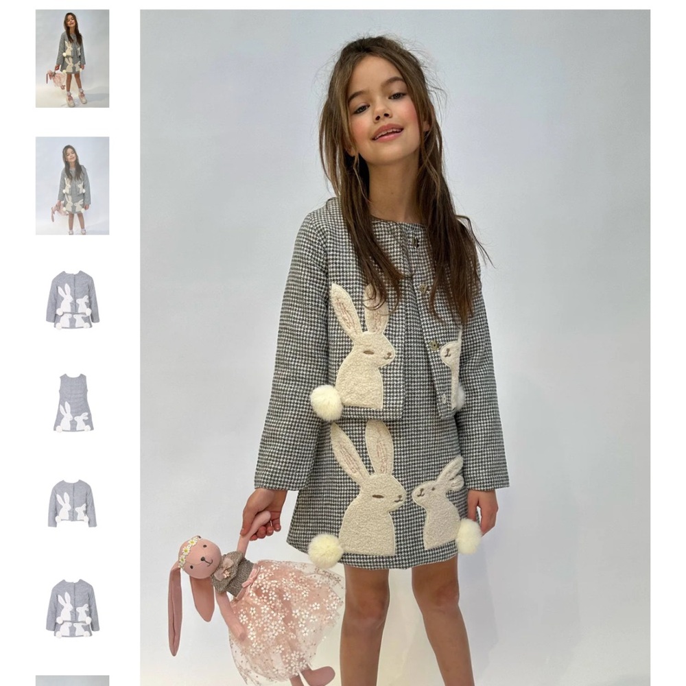 Gray Dress with Bunny Design